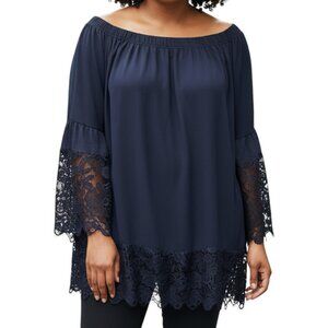 Veiisar NWT Women's Black Long Sleeve Off Shoulder Lace Dress - Size XL